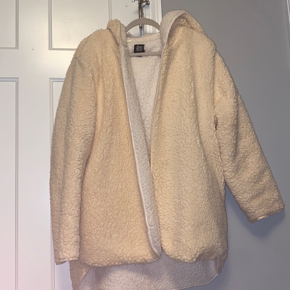 Urban Outfitters white and cream sherpa